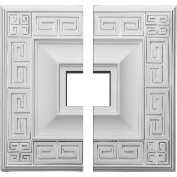 Ekena Millwork Eris Ceiling Medallion, Two Piece (Fits Canopies up to 9 7/8"), 18"W x 18"H x 3 1/2"ID x 1 1/8"P CM18ER2 - main